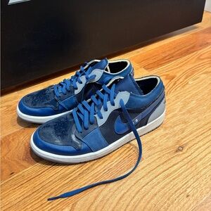 Nike Air Jordan 1 Navy Blue Patent Low Top SE Craft